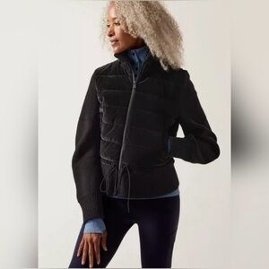 Athleta Hanover Hybrid Jacket Merino Wool Knit Primaloft Eco Winter Warm Cozy
